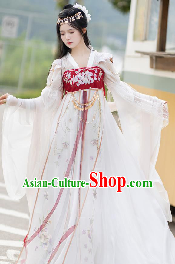Chinese Ancient Goddess Hanfu Dress Southern and Northern Dynasties Palace Princess Garment Costumes