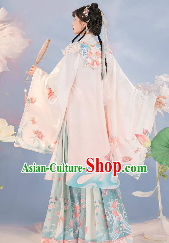 Chinese Traditional Hanfu Long Blouse and Skirt Ming Dynasty Young Lady Clothing Ancient Princess Dresses