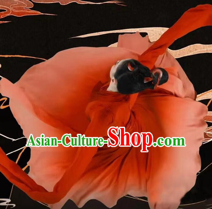 Chinese Classical Dance Clothing  Spring Festival Gala Red Dress Water Sleeve Dance Costume
