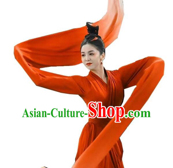 Chinese Classical Dance Clothing 2023 Spring Festival Gala Red Dress Water Sleeve Dance Costume