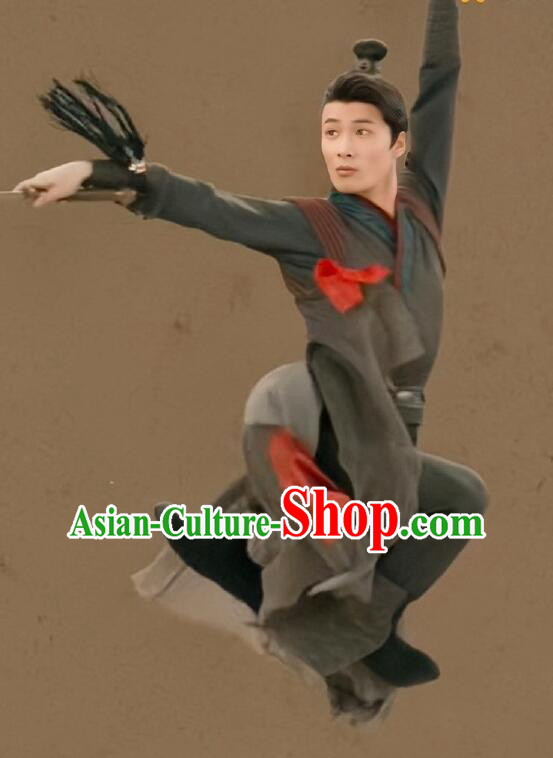 Chinese Ancient Swordsman Black Garments Classical Dance Clothing 2023 Spring Festival Gala Man Dance Costumes
