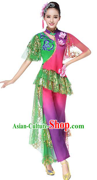 Chinese Folk Dance Garments Yangko Dance Clothing Women Fan Dance Outfit