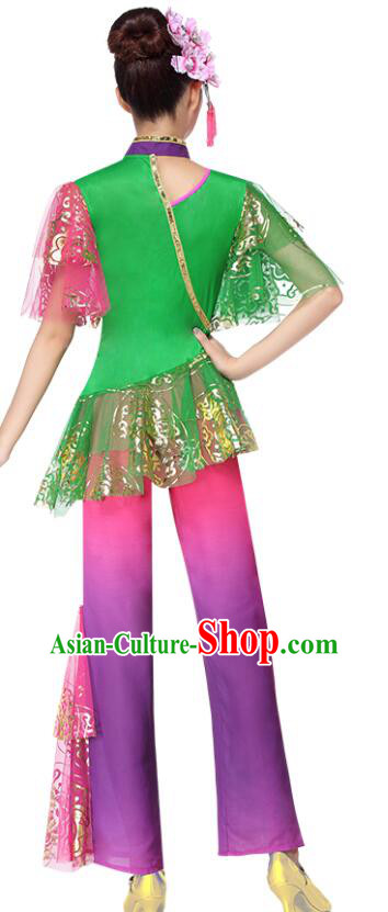 Chinese Folk Dance Garments Yangko Dance Clothing Women Fan Dance Outfit