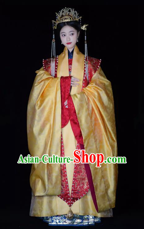 Chinese Traditional Wedding Dresses Ming Dynasty Empress Garment Costumes Ancient Bride Clothing Xia Pei Complete Set