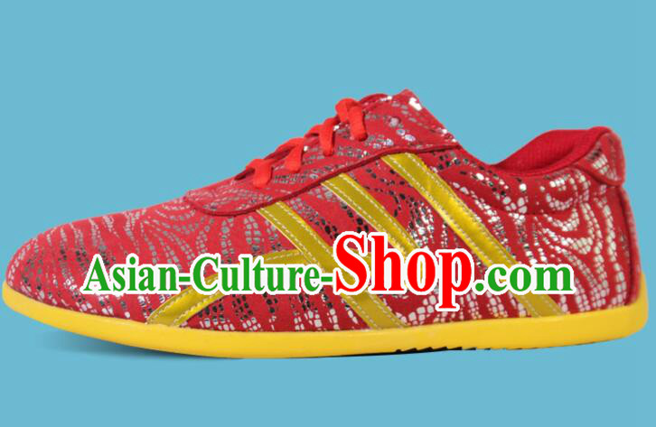 Chinese Wushu Competition Red Shoes Professional Kung Fu Performance Shoes Martial Arts Shoes