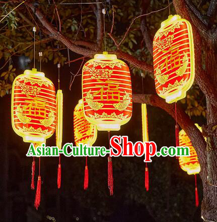 Chinese New Year Lucky Lantern Outdoor Hanging Lantern Waterproof Wax Gourd Lantern
