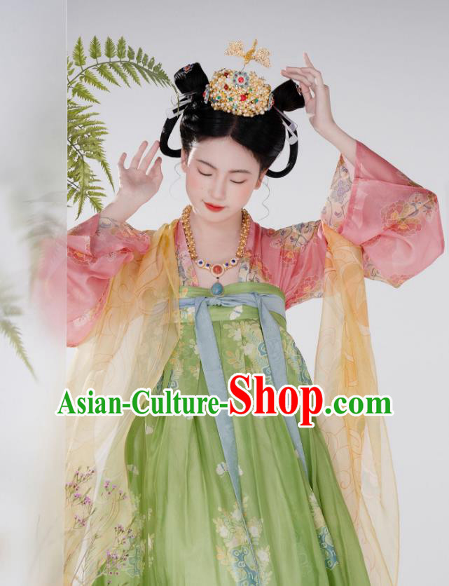 Chinese Hanfu Dresses Ancient Princess Costumes Tang Dynasty Palace Lady Clothing Ru Qun Complete Set