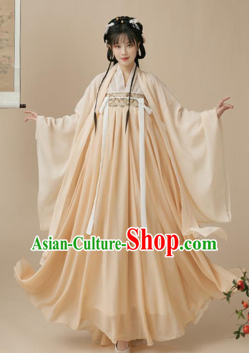 Chinese Ancient Young Lady Costumes Tang Dynasty Civilian Woman Clothing Hanfu Dresses Ru Qun Cape Complete Set