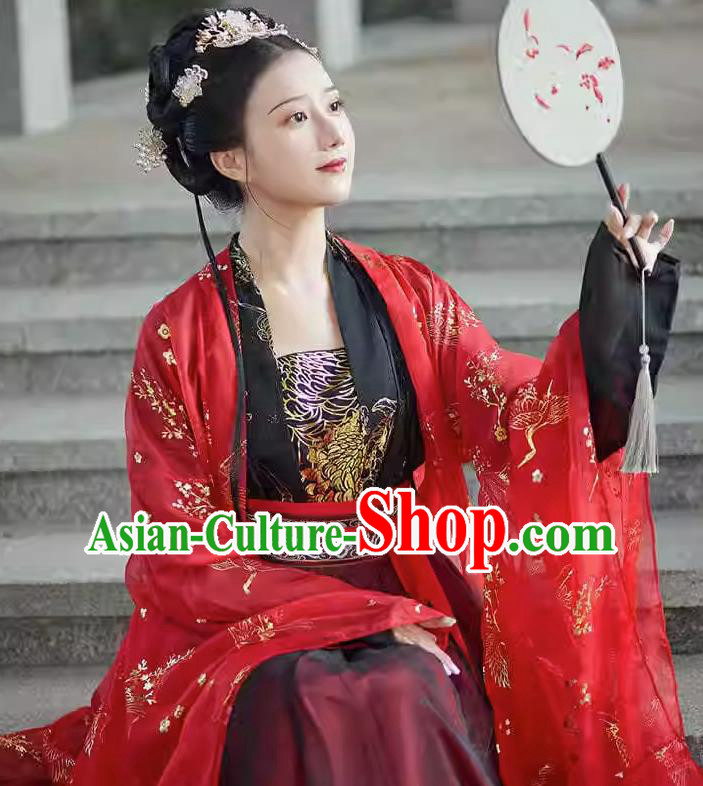 Chinese Tang Dynasty Young Woman Clothing Wedding Hanfu Dresses Ancient Palace Princess Garment Costumes