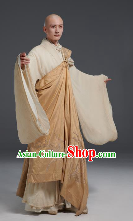 Chinese TV Series The Blood of Youth Wu Xin Garment Costumes Ancient Monk Swordsman Clothing
