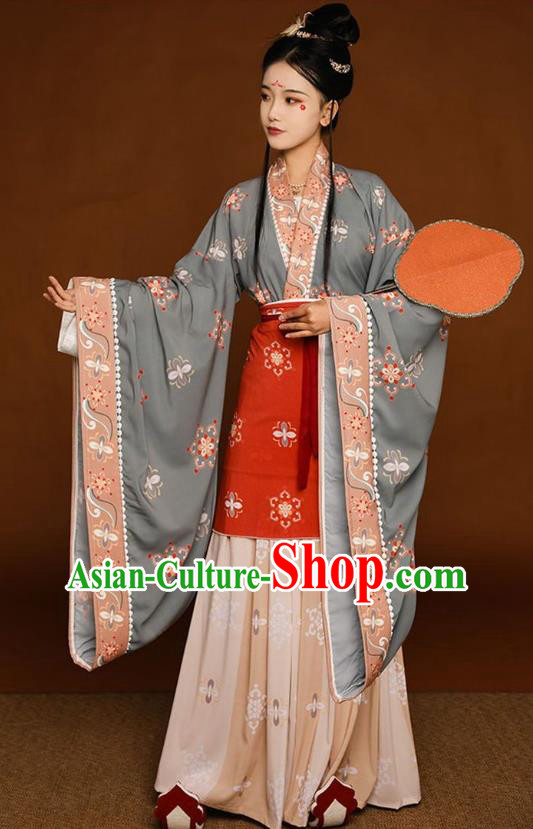 Chinese Hanfu Dresses Ruqun Ancient Palace Beauty Clothing Southern and Northern Dynasties Princess Garment Costumes