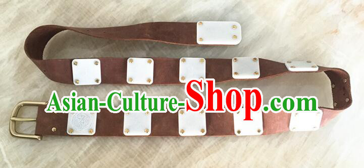 Top Handmade Leather Belt Chinese Tang Dynasty Swordsman Waist Jewelry Ancient Hanfu Accessory