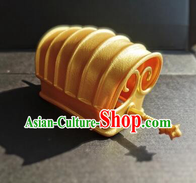 Chinese Ancient Emperor Hair Crown Ming Dynasty King Golden Hair Jewelries Hanfu Headdress
