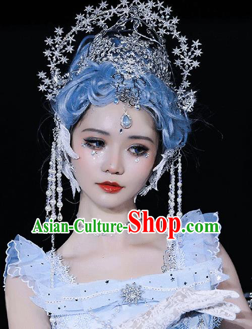 Top Cosplay Fairy Crown Catwalks Hair Jewelries Handmade Stage Show  Headpieces