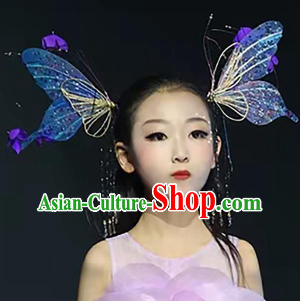 Professional Stage Performance Hair Jewelries Modern Fancywork Butterfly Headdress