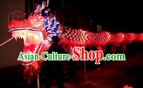 Chinese Luminous LED Lamps Dragon Dance Costumes Props for 19-20 People