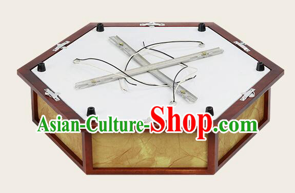 Chinese Painting of Birds and Flowers Lantern Handmade Wood Lantern Traditional Ceiling Parchment Lamp