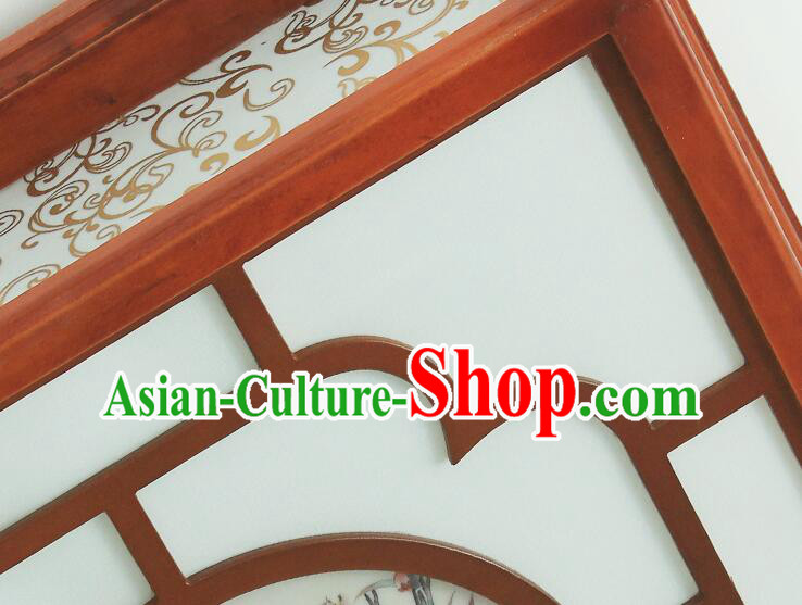 Chinese Traditional Ceiling Lamp Painting of Birds and Flowers Lantern Handmade Wood Lantern