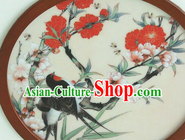 Chinese Traditional Ceiling Lamp Painting of Birds and Flowers Lantern Handmade Wood Lantern
