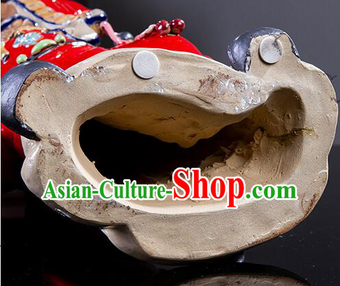 Chinese Ceramics Zhong Kui Statue Bringing Blessings To Hall Hand Made Shi Wan Artistic