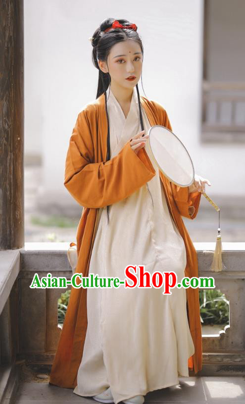 China Song Dynasty Young Woman Costumes Ancient Noble Lady Clothing Traditional Hanfu Dresses Complete Set