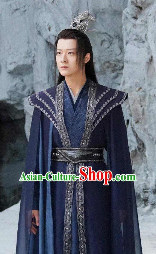 Xian Xia Drama Swordsman Navy Costumes TV Series Immortal Samsara Xuan Xiang Garments Chinese Ancient Demon Lord Clothing