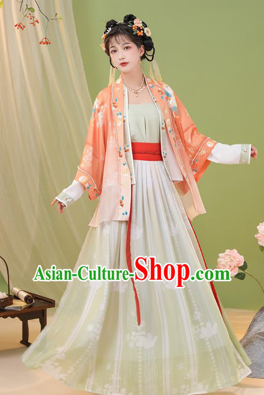 China Song Dynasty Young Lady Dresses Traditional Stage Dance Hanfu Fashion Ancient Princess Costumes