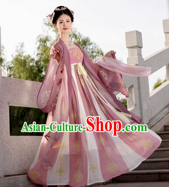 China Traditional Hanfu Dresses Tang Dynasty Empress Costumes Ancient Court Woman Clothing