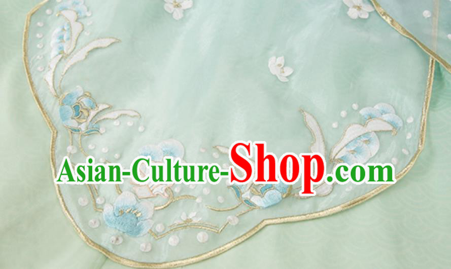 China Blue Hanfu Dresses Tang Dynasty Court Princess Costumes Ancient Fairy Embroidered Clothing