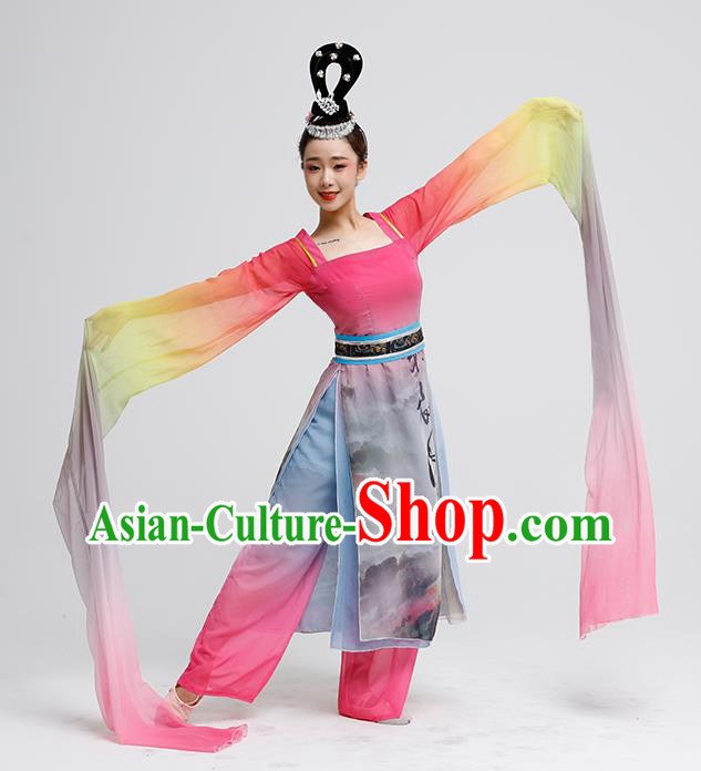 Top Oriental Dance Costume Women Group Show Clothing Water Sleeve Dance Fashion China Classical Dance Outfit