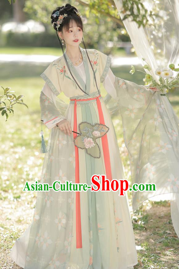 China Ancient Goddess Garment Costumes Hanfu Ruqun Clothing Jin Dynasty Princess Dresses