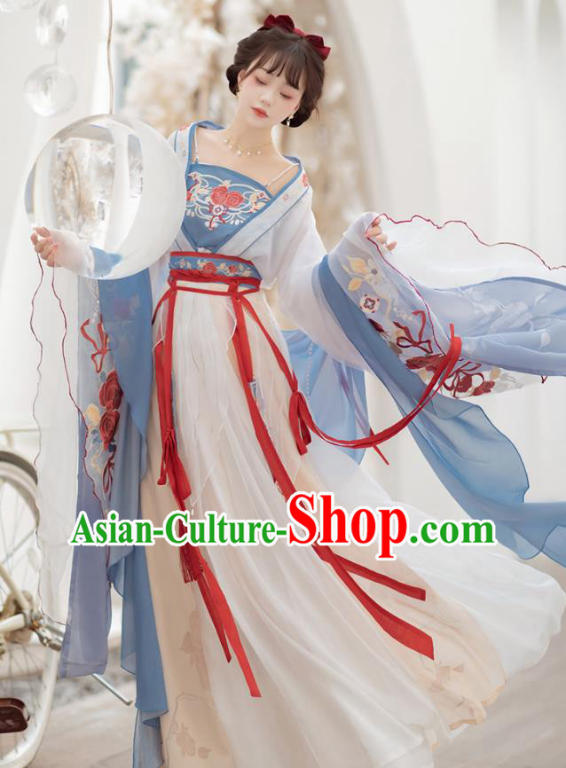 China Ancient Fairy Garment Costumes Hanfu Ruqun Clothing Southern and Northern Dynasties Princess Dresses