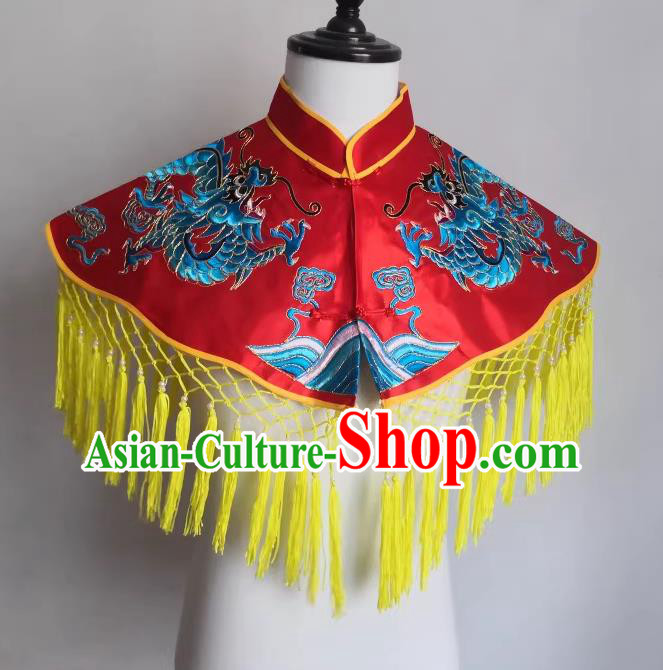 China Fiesta Parade Master Embroidered Costume Folk Dance God Clothing Immortal Red Cappa
