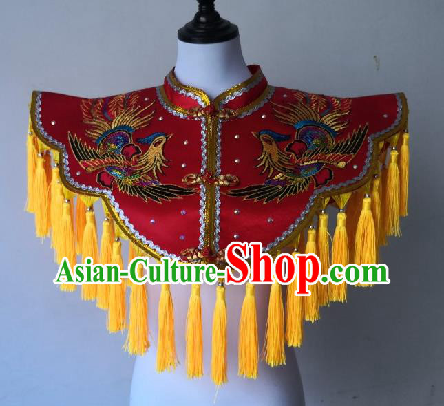China Immortal Red Cappa Fiesta Parade Master Embroidered Costume Folk Dance God Clothing