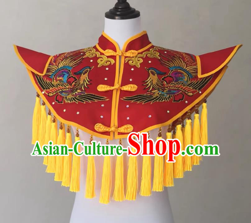 China Nuo Opera Immortal Embroidered Cappa Witchcraft Parade God Yunjian Folk Dance Master Red Tippet Clothing