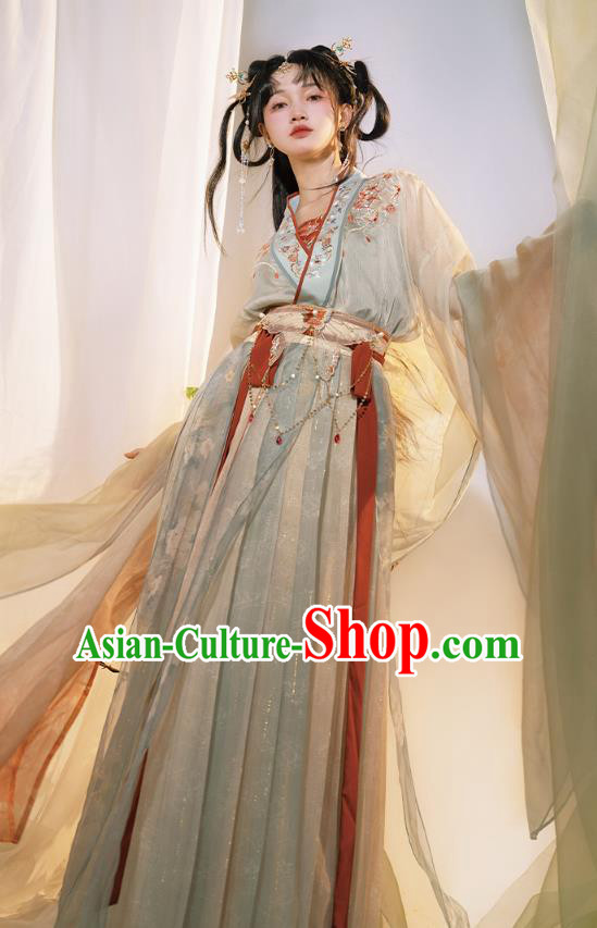 China Northern and Southern Dynasties Royal Princess Clothing Ancient Court Lady Garment Costumes Traditional Hanfu Dresses Complete Set
