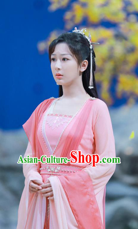 TV Series Immortal Samsara Yan Dan Pink Dress China Ancient Fairy Costumes Goddess Clothing