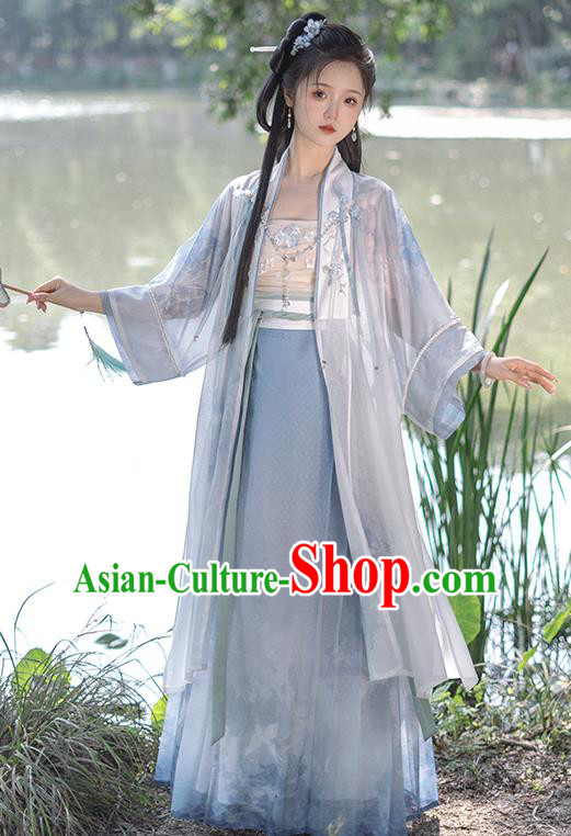 Chinese Song Dynasty Female Costumes Ancient Beizi Skirt Clothing Women Hanfu Set