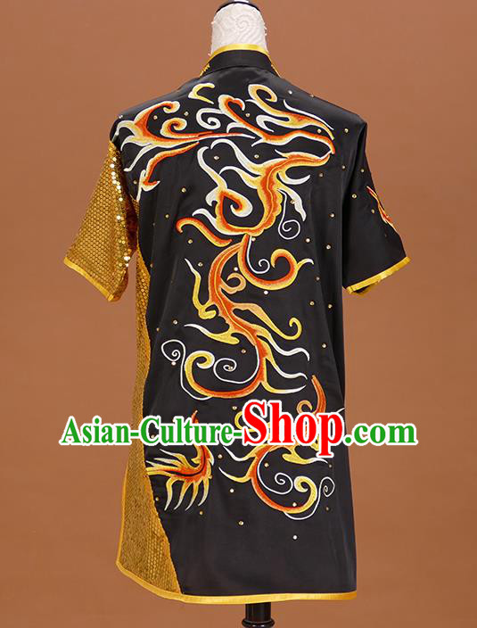 Chinese Changquan Competition Clothing Wushu Uniform Kongfu Performance Black Outfit