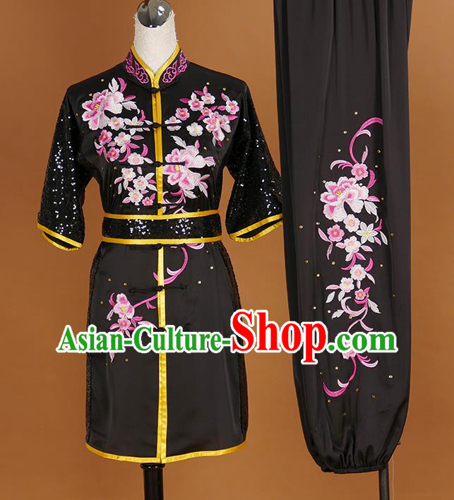 Chinese Martial Arts Clothing Chang Quan Training Uniform Wushu Competition Clothes Female Kung Fu Black Suit
