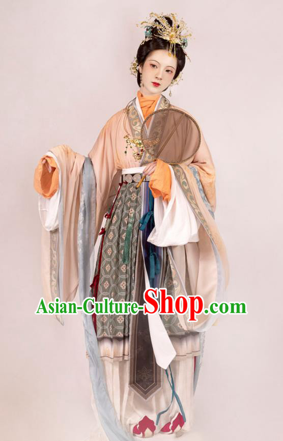 Chinese Song Dynasty Empress Dresses Traditional Hanfu Ancient Court Woman Garment Costumes Complete Set