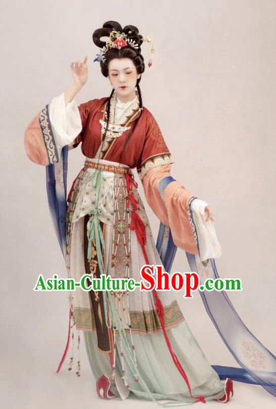 China Ancient Goddess Clothing Song Dynasty Court Empress Garment Costumes Traditional Hanfu Complete Set
