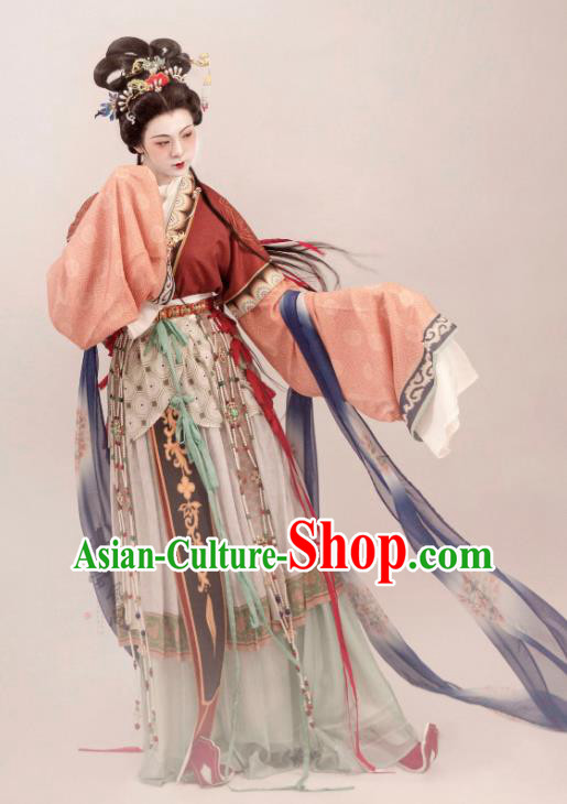 China Ancient Goddess Clothing Song Dynasty Court Empress Garment Costumes Traditional Hanfu Complete Set