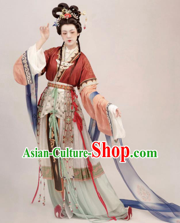 China Ancient Goddess Clothing Song Dynasty Court Empress Garment Costumes Traditional Hanfu Complete Set