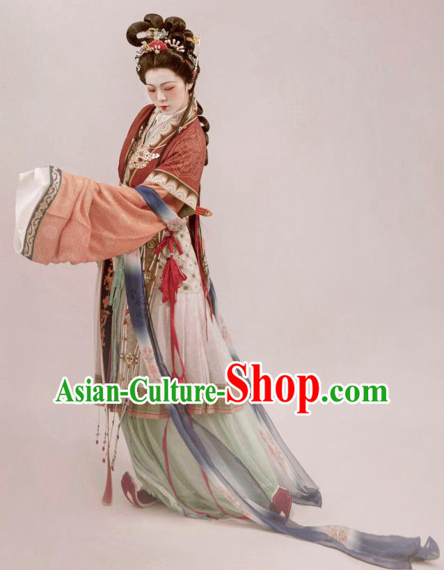 China Ancient Goddess Clothing Song Dynasty Court Empress Garment Costumes Traditional Hanfu Complete Set