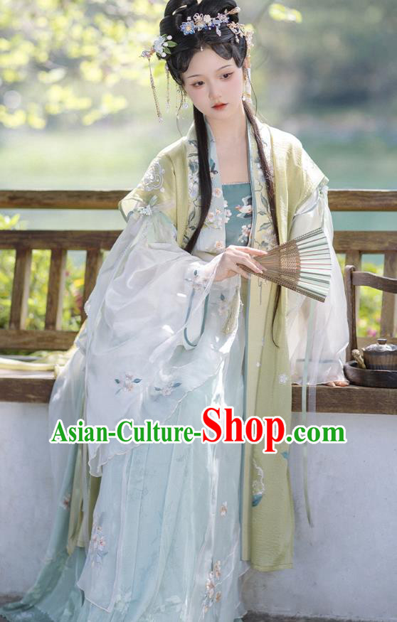 Female Hanfu Dress Chinese Ancient Royal Princess Clothing Song Dynasty Woman Embroidered Costumes Set