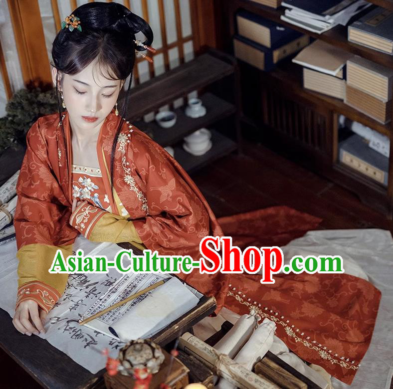 Chinese Ancient Princess Clothing Song Dynasty Noble Woman Embroidered Costumes Female Hanfu Dresses