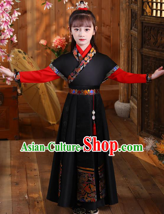 Children Day Hanfu Clothing Girl Stage Performance Costume Chinese Folk Dance Fashion Swordsman Outfit
