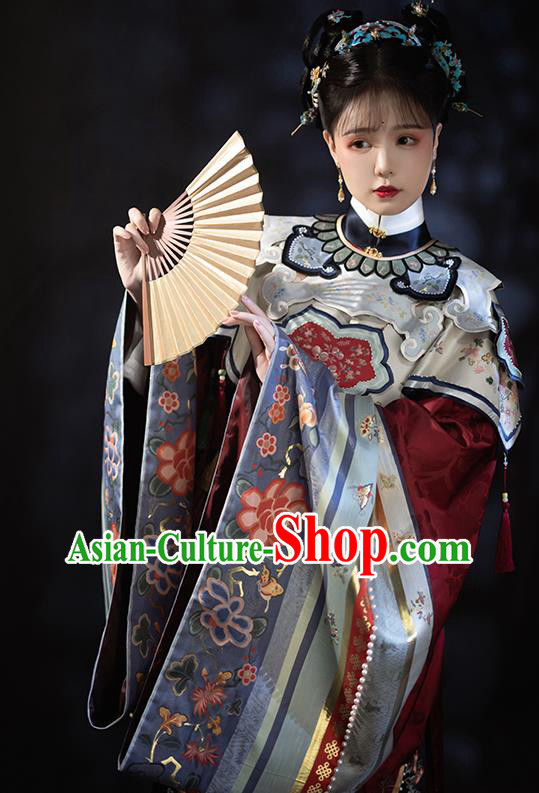 Chinese Palace Female Hanfu Dresses Ancient Empress Clothing Qing Dynasty Court Woman Embroidered Costumes