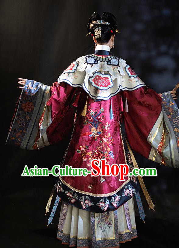 Chinese Palace Female Hanfu Dresses Ancient Empress Clothing Qing Dynasty Court Woman Embroidered Costumes
